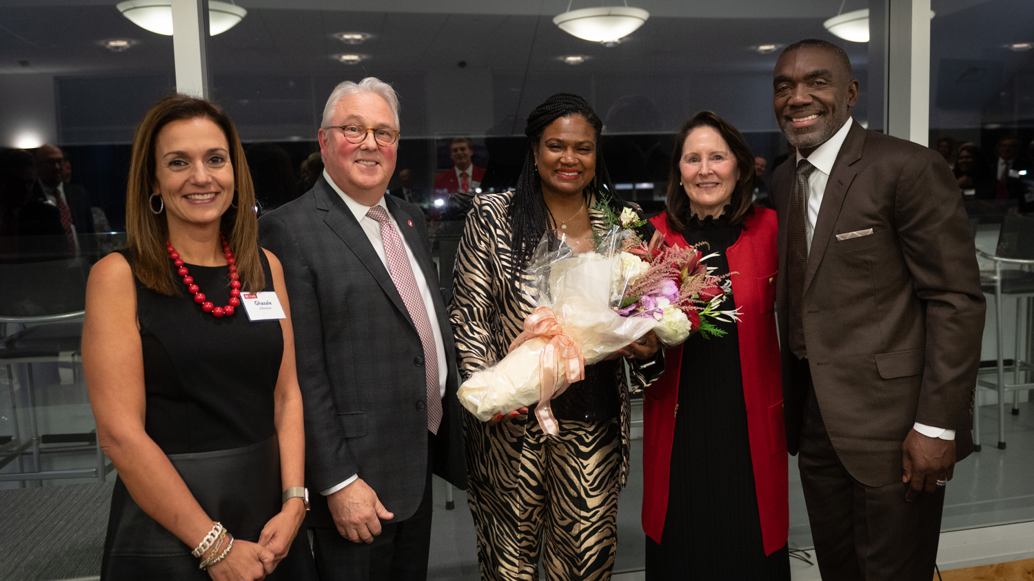 Ghazale Johnston, Chancellor Randy Woodson, Adama Washington, Libby Godwin and Dewayne Washington
