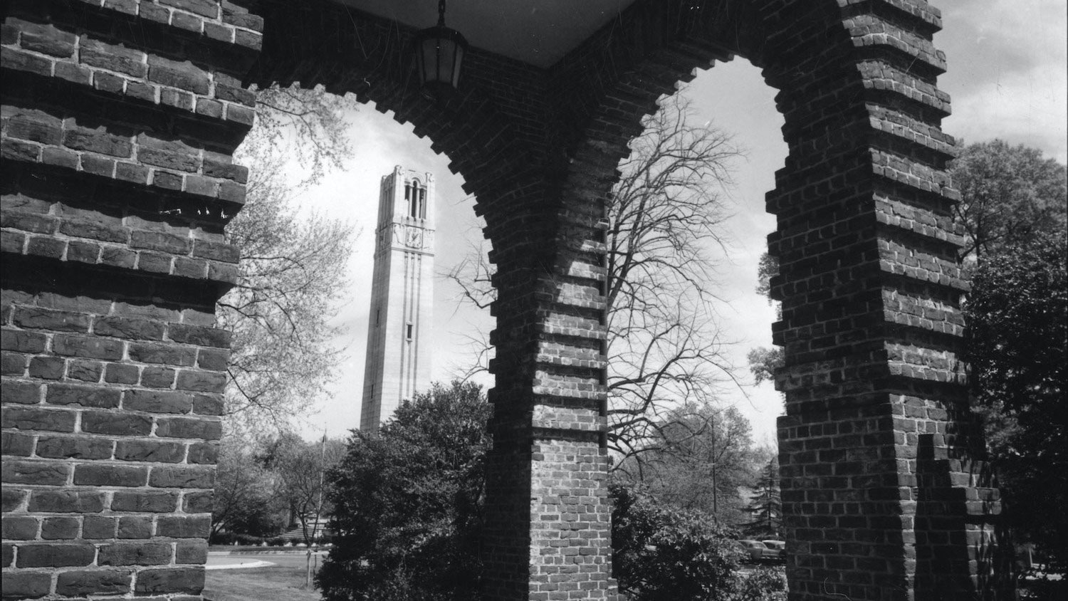 The Memorial Belltower as seen from Holladay Hall