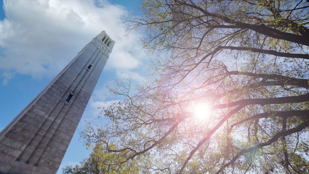 The Memorial Belltower on a sunny day