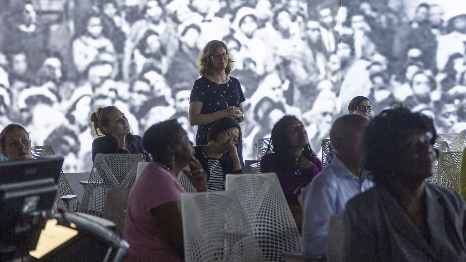 Image of Dr. Victoria Gallagher used virtual reality technology to bring a Dr. Martin Luther King Jr. speech to life