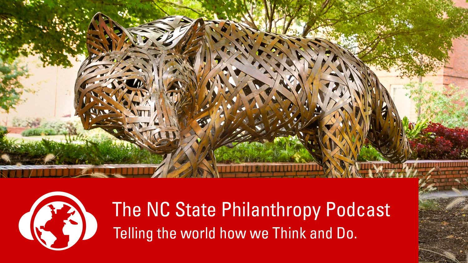 A NC State philanthropy podcast web banner.