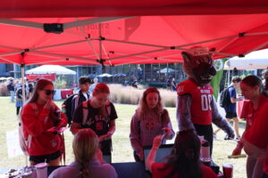 Mr. Wuf at Pack Appreciation check-in.